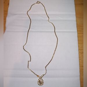 Christian Dior Rhinestone CD Logo Necklace